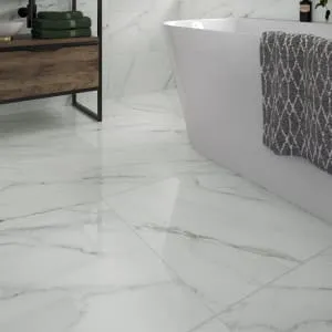 Wickes Calacatta Charm Polished Porcelain Wall & Floor Tile - 600 x 600mm