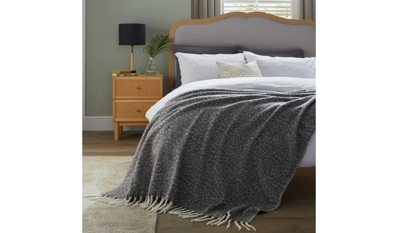 Habitat Faux Mohair Throw - Charcoal - 150x200cm
