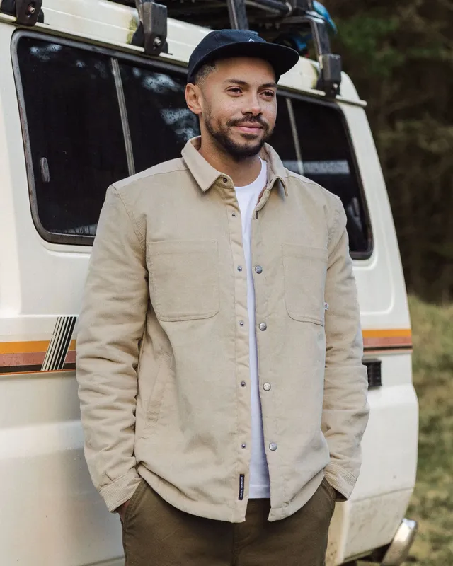 Passenger Clothing Kodiak Sherpa Lined Cord Overshirt - Stone