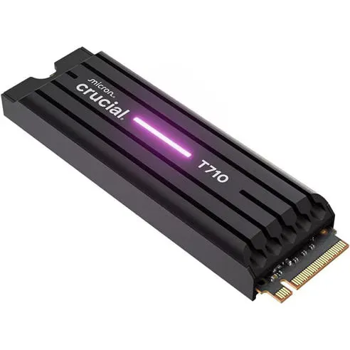 Crucial Technology T710 2TB PCIe Gen5 NVMe 2280 M.2 SSD with heatsink