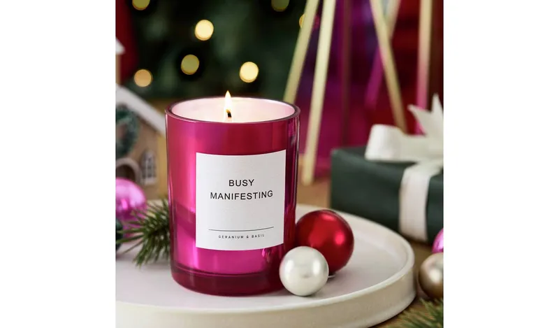 Argos Home Singlewick Candle - Geranium & Basil