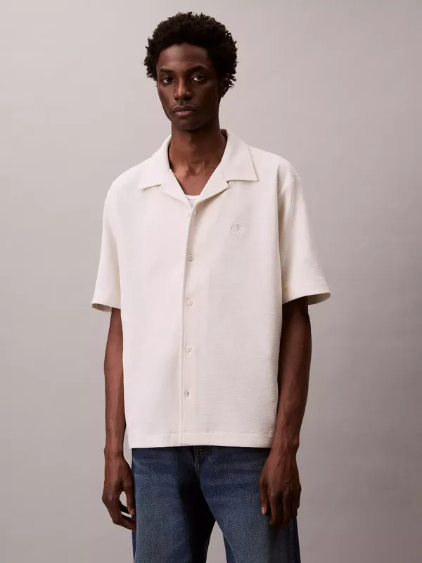 Calvin Klein Short Sleeve Cotton Pique Polo Shirt, Tofu