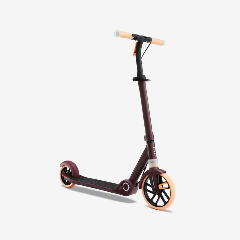 OXELO Kids' Scooter M900 - Burgundy/Orange Accents