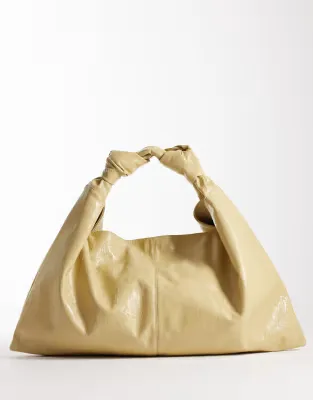 textured slouchy jumbo tote bag in buttermilk