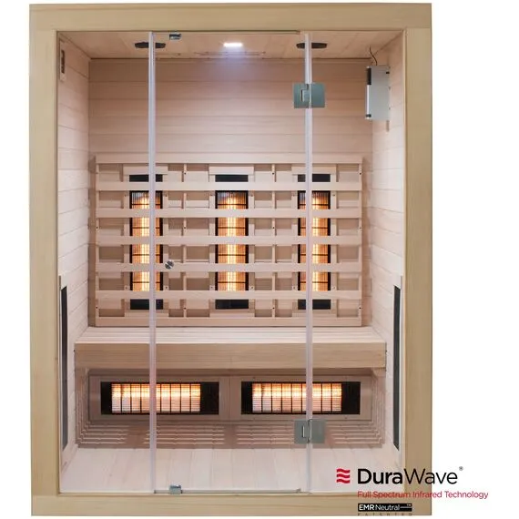 3 Person Indoor Full Spectrum Infrared Sauna EMR Neutral - Brown