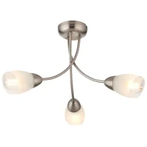 Wickes Monica Glass & Chrome Pendant Ceiling Light - E14