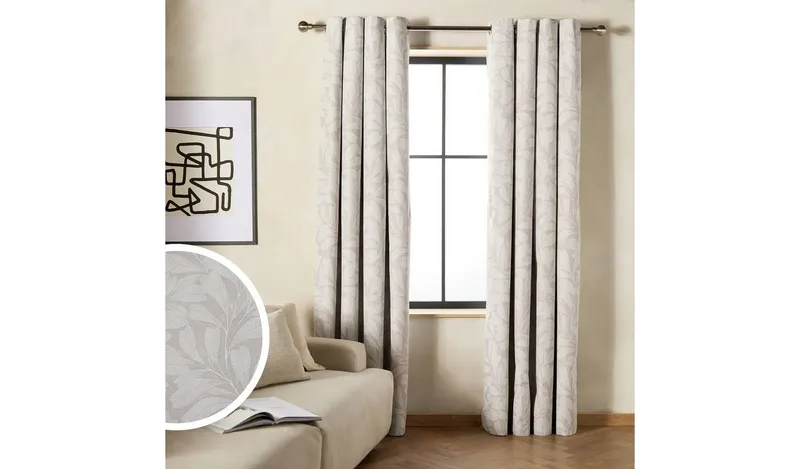 Habitat Leaf Blackout Eyelet Curtain