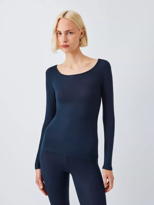 John Lewis Heat Generating Ribbed Long Sleeve Thermal Top