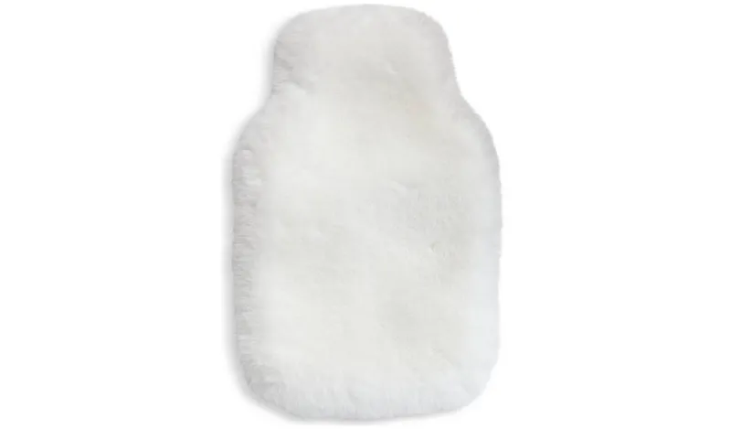 Habitat White Faux Fur Hot Water Bottle
