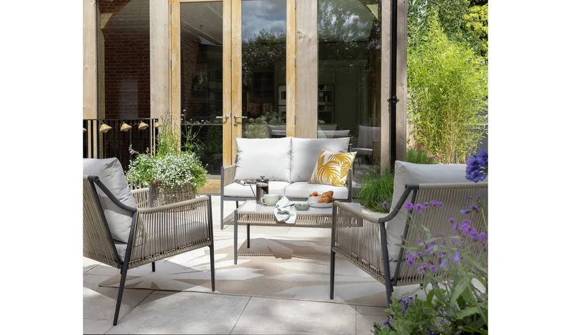 Habitat Pesaro 4 Seater Rattan Effect Garden Sofa Set
