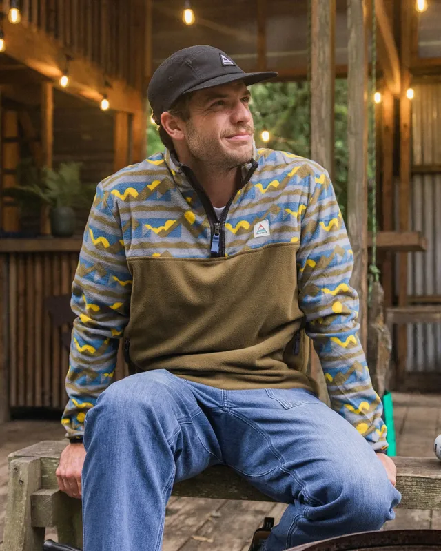 Passenger Clothing Set Off Polar 1/4 Zip Fleece - Views Dark Olive