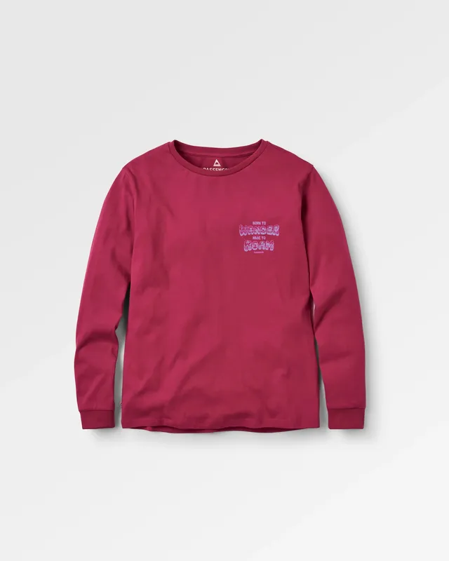 Passenger Clothing Woodcut LS T-Shirt - Cranberry