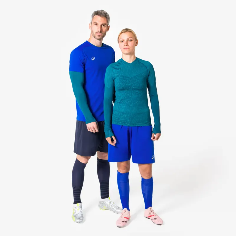 KIPSTA Unisex Football Long-Sleeved Seamless Thermal Base Layer Top Keepdry - Peacock