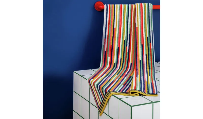 Habitat 60 Klee Stripe Bath Towel by Margo Selby - Multi
