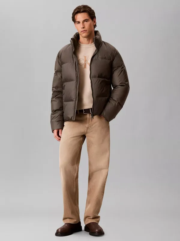 Calvin Klein Midweight Down Puffer Jacket, Camel Brown