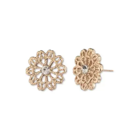 Marchesa Filigree Flower Button Fashion Earrings