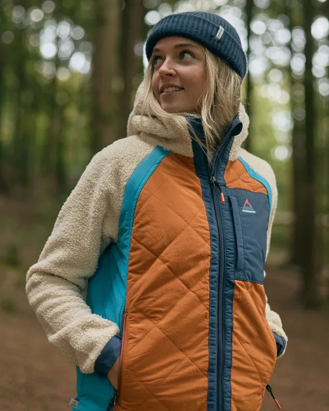 Passenger Clothing Lara Quilted Jacket - Oat/Sunset Orange