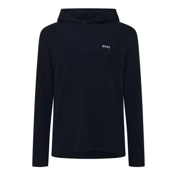 Boss Mens BOSS Bodywear Waffle Loungewear Hoodie with Logo Detail