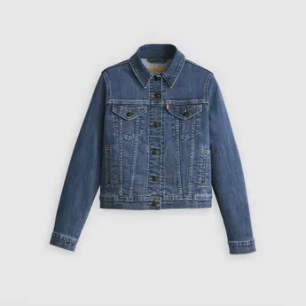 Levis Womens Ex-Boyfriend Trucker Cotton Long Sleeve Point Collar Denim Jacket