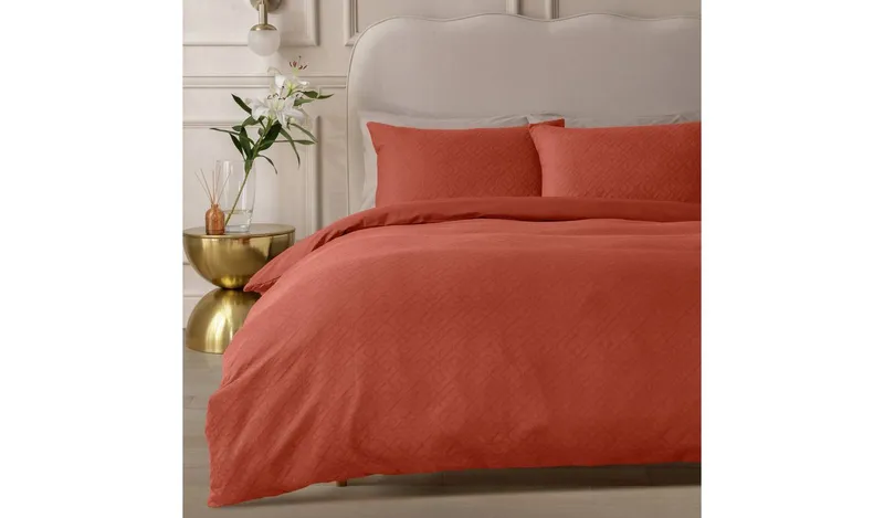 Habitat Cotton Jacquard Rust Bedding Set