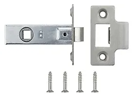 Satin Nickel effect Metal Tubular Mortice latch (L)64mm