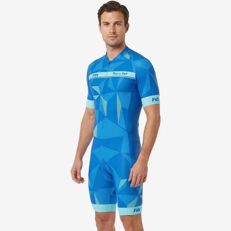 FDX FDX Men’s Triathlon Skinsuit Padded Quick Dry Cycling Running Swimming Tri suit