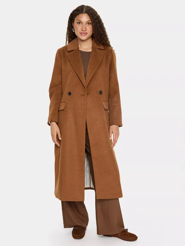 Saint Tropez Lida Belted Overcoat, Nuthatch