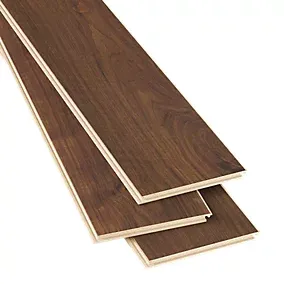 GoodHome Classy Dark Brown Oak effect Textured Composite Click flooring Sample
