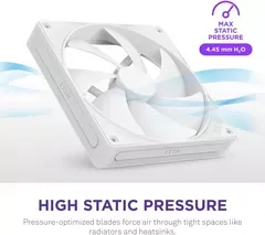 NZXT F140P Static Pressure 140 mm PWM Fan - Single, White