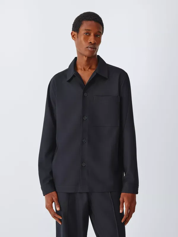 Kin Pintuck Wool Blend Shirt, Dark Navy