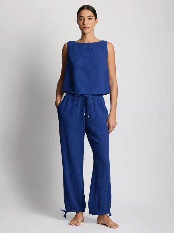 Lauren Ralph Lauren Cotton Gauze Top & Trouser Set