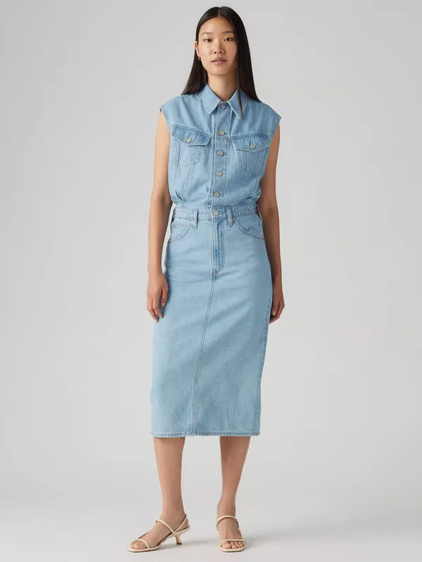 Levi's Iconic Sleeveless Denim Dress, Light Blue
