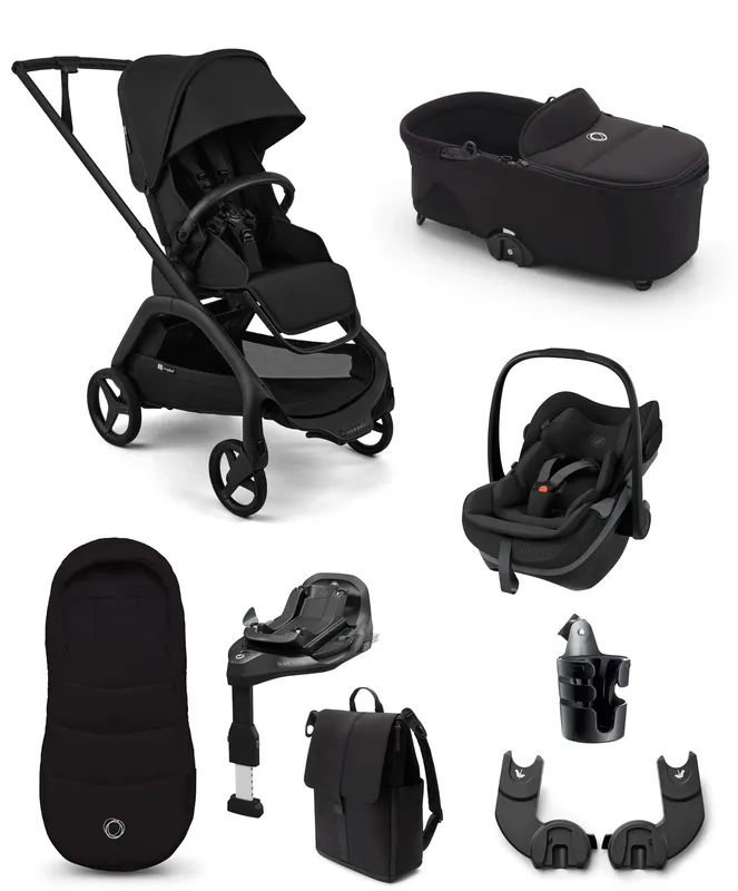 Bugaboo Dragonfly Plus Ultimate Pushchair Bundle with Maxi-Cosi Pebble Slide Pro Car Seat (8 Pieces) - Black