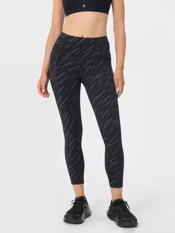 Sweaty Betty Therma Boost Reflective 7/8 Running Leggings, Black Flash