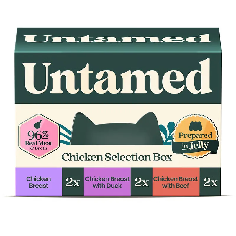 Untamed Adult Wet Cat Food Chicken Selection Box in Jelly