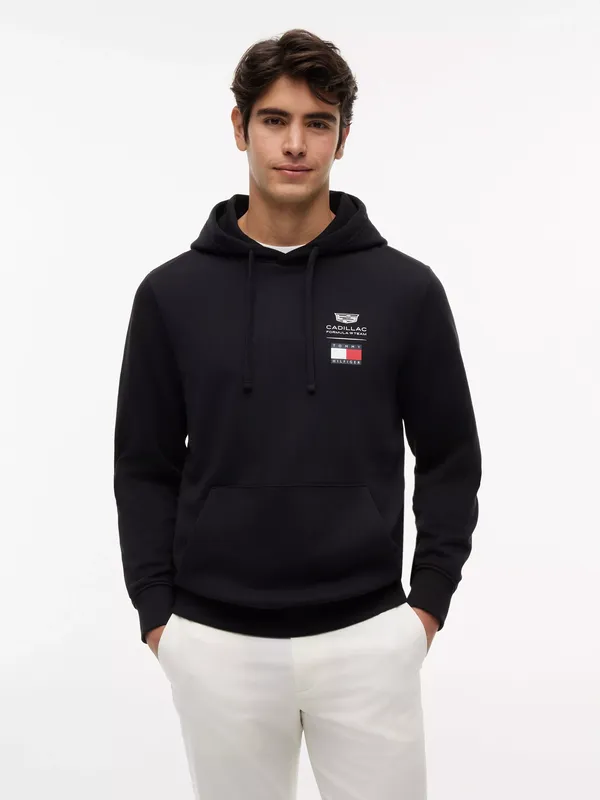 Tommy Hilfiger X Cadillac F1 Cotton Hoodie, Black