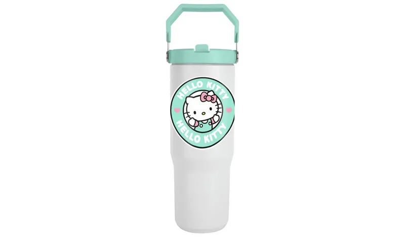 Hello Kitty Green and White Stainless Steel Soda Cup - 850ml