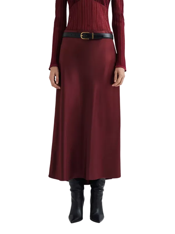 Malina Aubree Satin Maxi Skirt