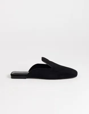 Della real suede mule in black