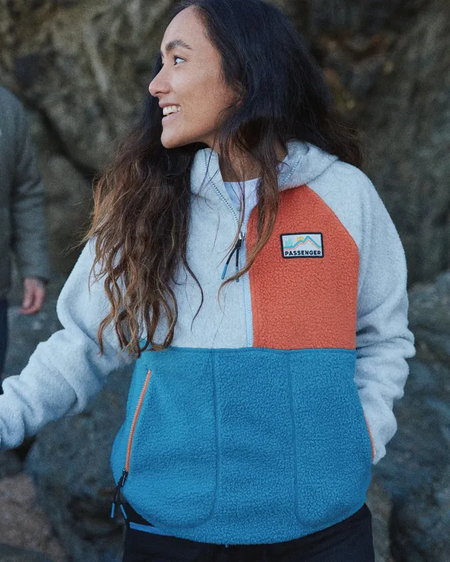 Passenger Clothing Maine 1/2 Zip Sherpa Fleece - Blue Steel