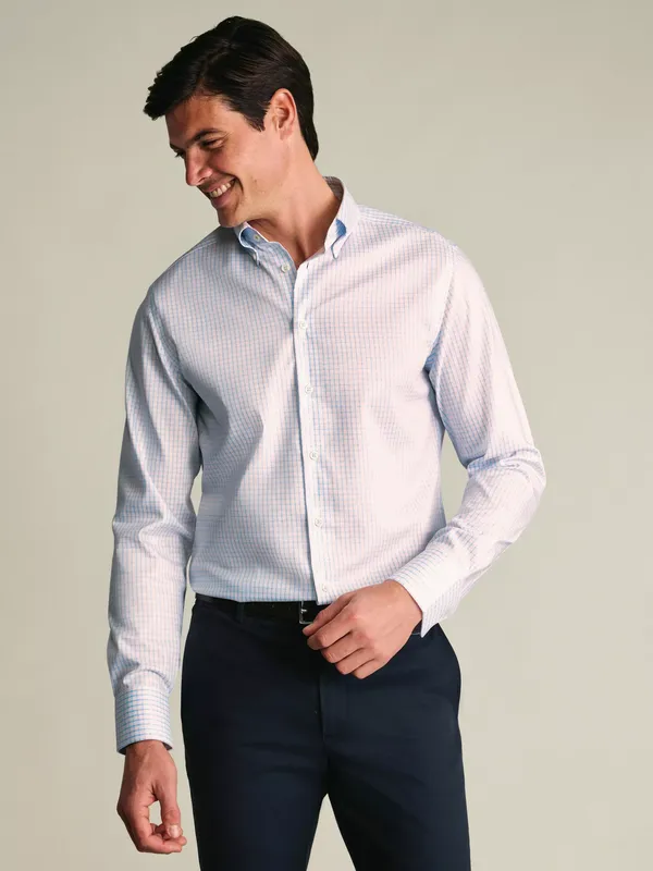 Charles Tyrwhitt Cotton Regular Fit Button-Down Check Oxford Shirt