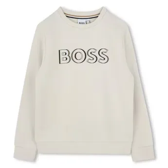 Boss Kids' Bold Logo Relaxed Fit Crew Sweatshirt