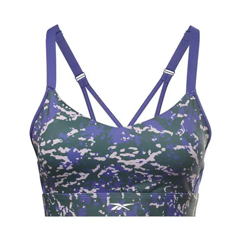 Reebok Women's Lux Speckle Modern Safari Strappy Medium Impact Sports Bra