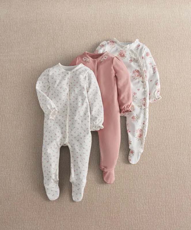 Mamas & Papas Floral & Forest Sleepsuit (Pack of 3)