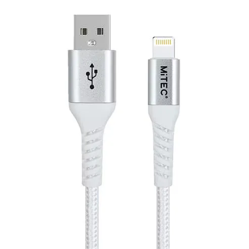 MiTEC MITEC 1M MFI LIGHTNING BRAIDED CABLE SILVER