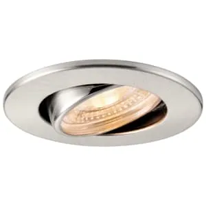 Saxby Integrated LED Fire Rated Adjustable Warm White Dimmable Downlight - Brushed Nickel