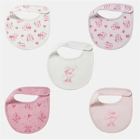 Character Disney Cotton 5 Pack Baby Bibs
