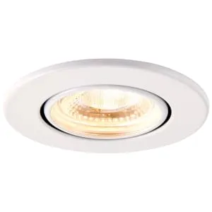 Saxby Integrated LED Fire Rated Adjustable Warm White Dimmable Downlight - Matt White