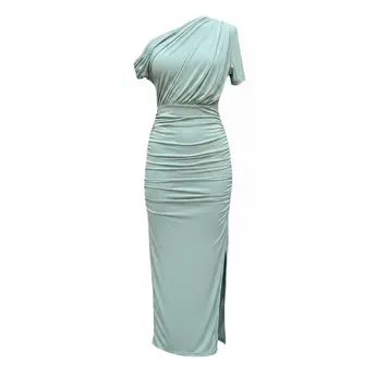 AX Paris Duck Egg Off The Shoulder Draped Top Midi Dress