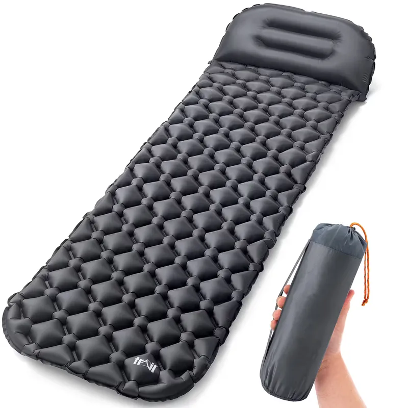 TRAIL OUTDOOR LEISURE Lightweight Sleeping Mat With Pillow Ultra Light Inflatable Camping Mattress